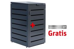 Mülltonnenbox aus Metall 240L 1-Türig + inkl. Beschriftungsblende GRATIS