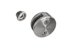 Klemmhalter einseitig geschlossen | Edelstahl | V2A | Anschluss flach | Inkl. VA-Adapter