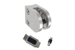 Klemmhalter aus Edelstahl | 63 x 45 x 30 mm | Rund | Modell 24B | Glashalter