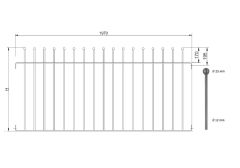 Gartenzaun | Zaunelement Typ 3 | verzinkt | Breite 1970 mm | Höhe 1130 mm 