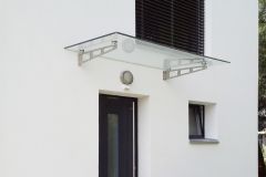 Glasvordach mit Schwertträger | 1200 x 1000 mm | VSG Graues Glas | Haustür Überdachung