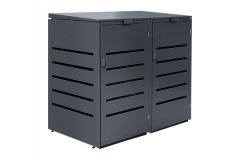 Mülltonnenbox aus Metall 240L RAL7016 2-Türig