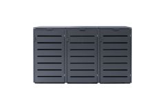 Mülltonnenbox aus Metall 240L RAL7016 Anthrazitgrau 3-Türig 