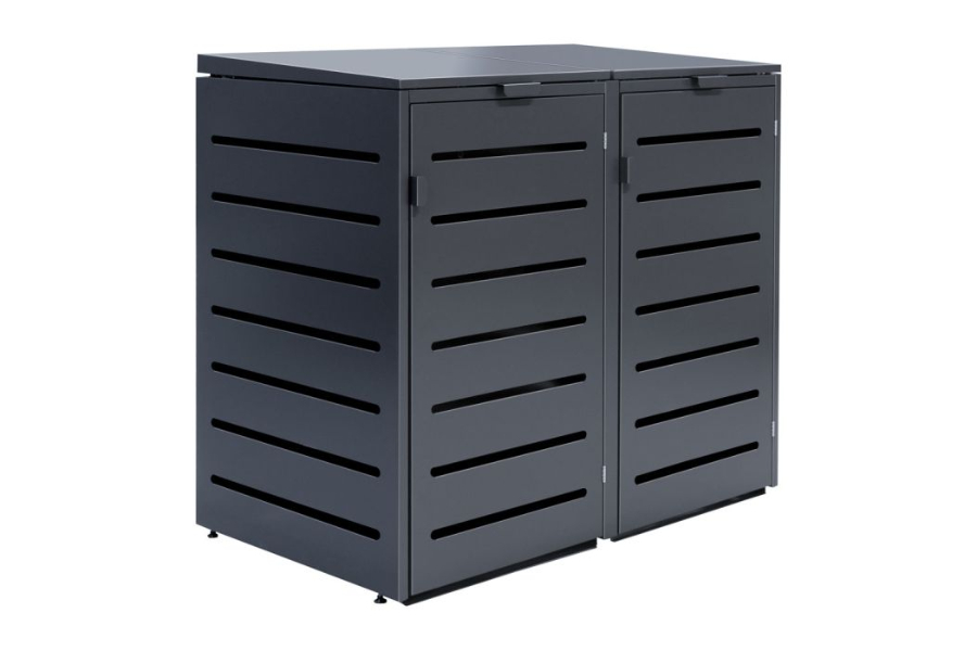 stilvolle-meulltonnenbox-aus-aluminium-240l-2-tuerig Mülltonnenbox aus Aluminium 240 Liter 2-Türig
