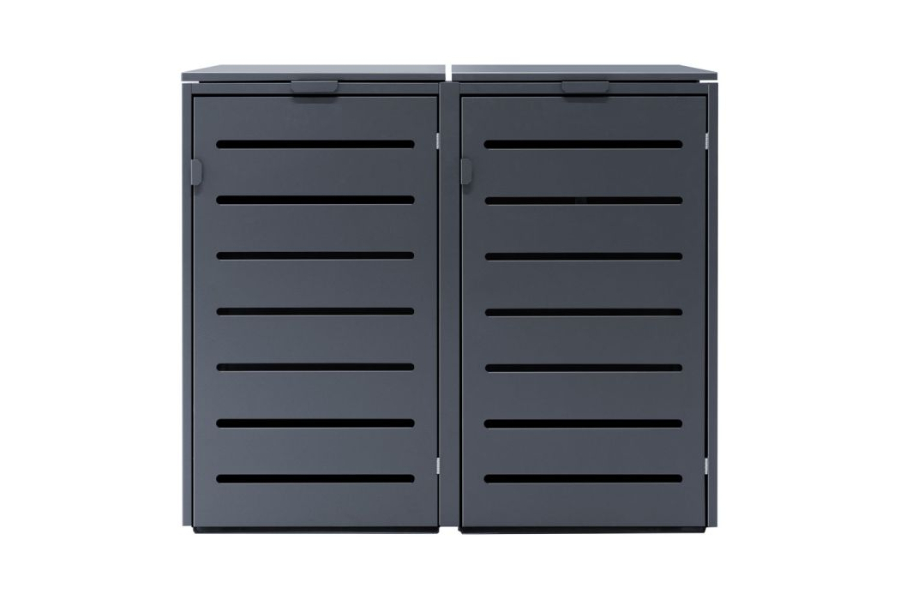 stilvolle-meulltonnenbox-aus-aluminium-240l-2-tuerig Mülltonnenbox aus Alumnium 240 Liter 2-Türig