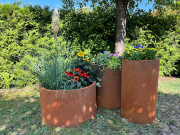 Pflanzkübel in Rostoptik 70 x 40 cm 