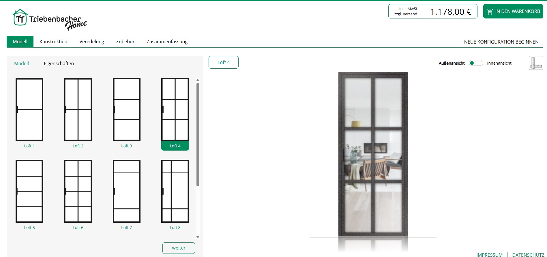 Konfigurator f&uuml;r Loftt&uuml;ren